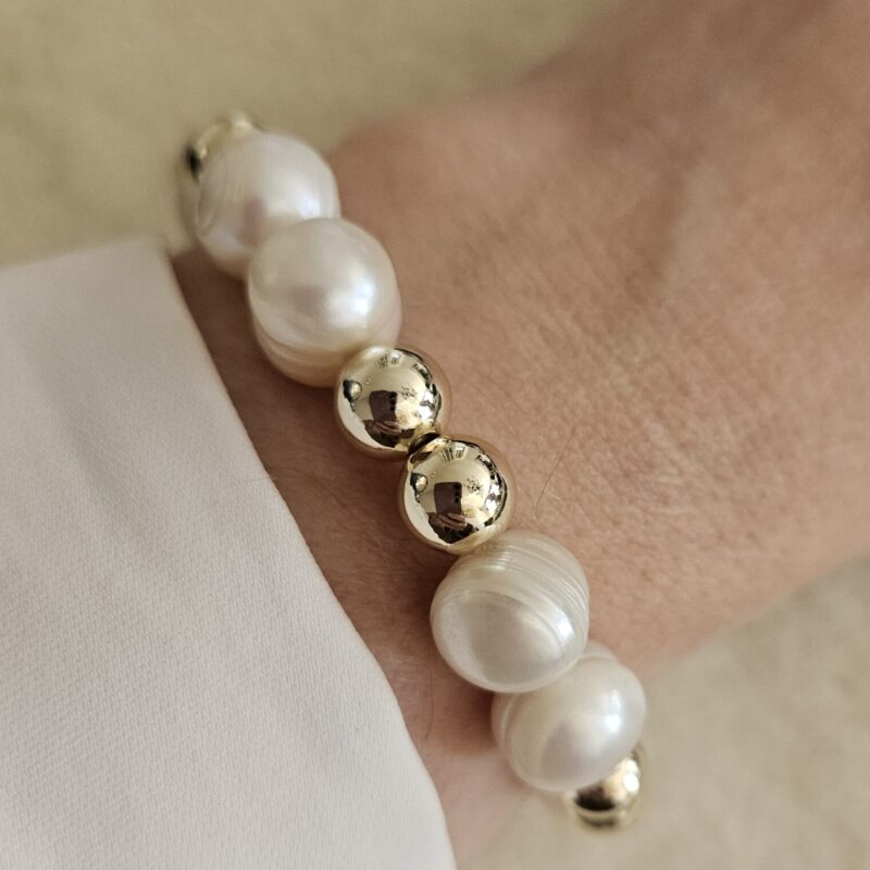 ARMBAND  sparkling 8MM 14kt Zoetwaterparel 12 MM