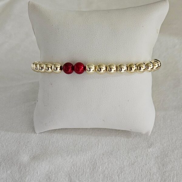 Armband red parel Sparkling 6MM 14kt