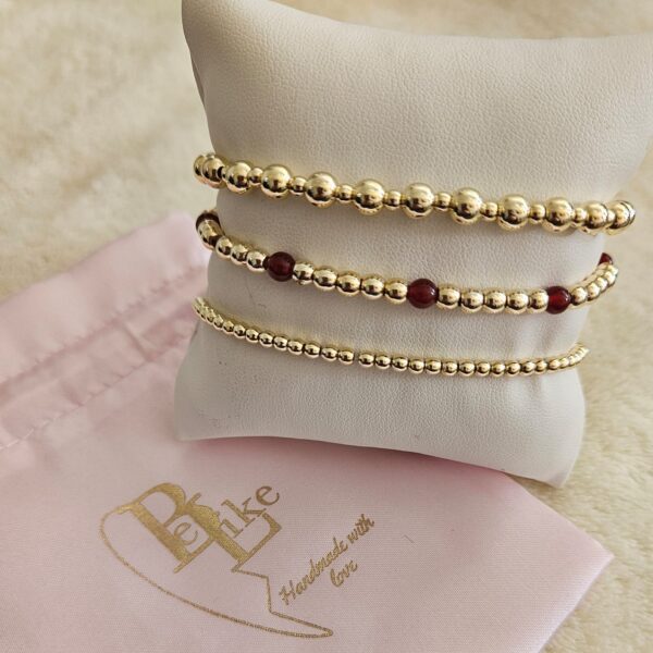 Sparkling gold Set 3 delig    BORDEAUXROOD  14kt sparkling