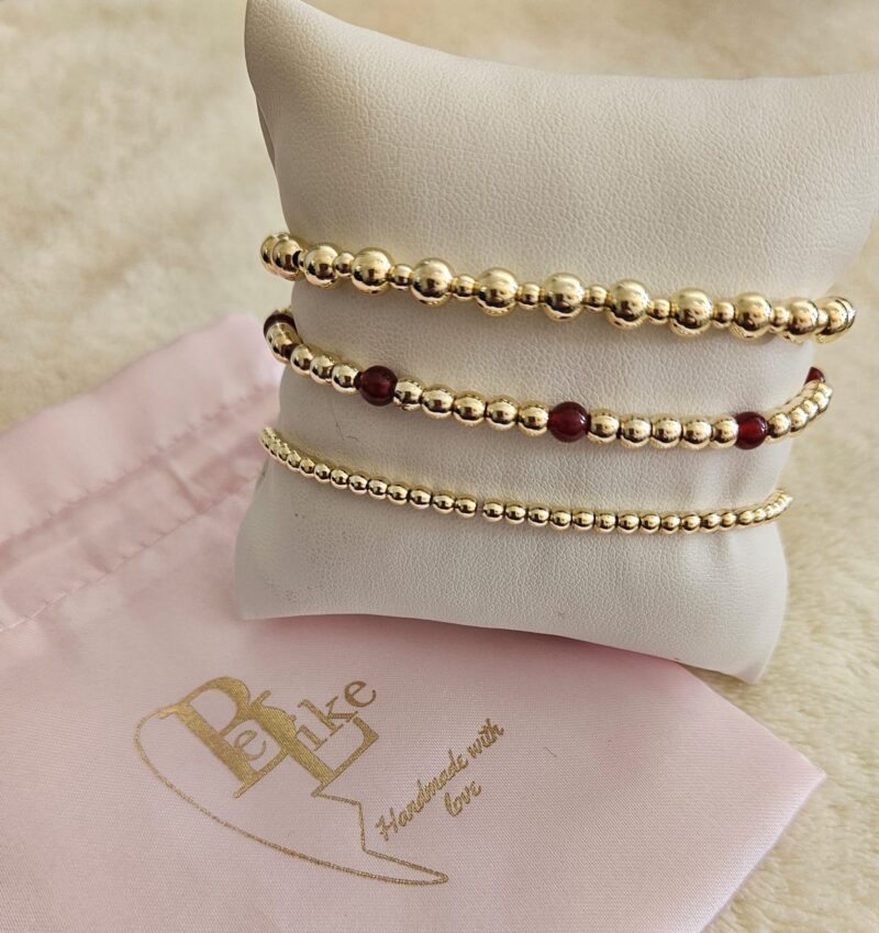 Sparkling gold Set 3 delig    BORDEAUXROOD  14kt sparkling