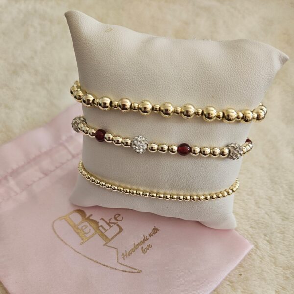 Sparkling gold Set 3 delig PARTY BORDEAUXROOD  14kt sparkling