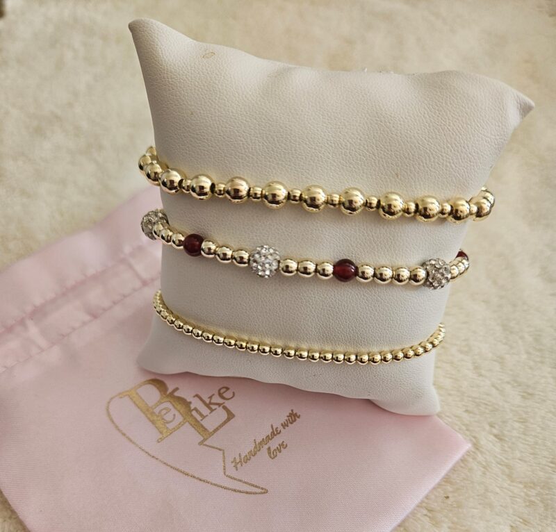 Sparkling gold Set 3 delig PARTY BORDEAUXROOD  14kt sparkling