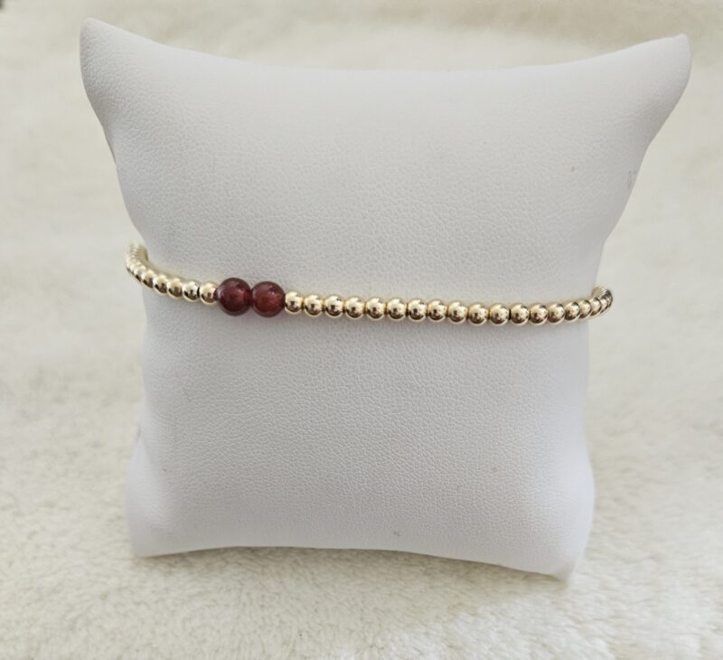 Agaat bordeauxrood  GOLD FILLED 14KT  LUXURY  3mm