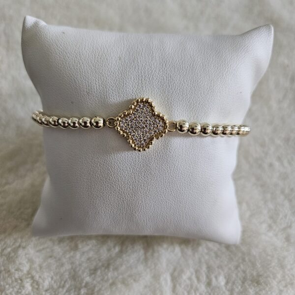 ARMBAND klaver gold strass sparkling 4MM 14kt