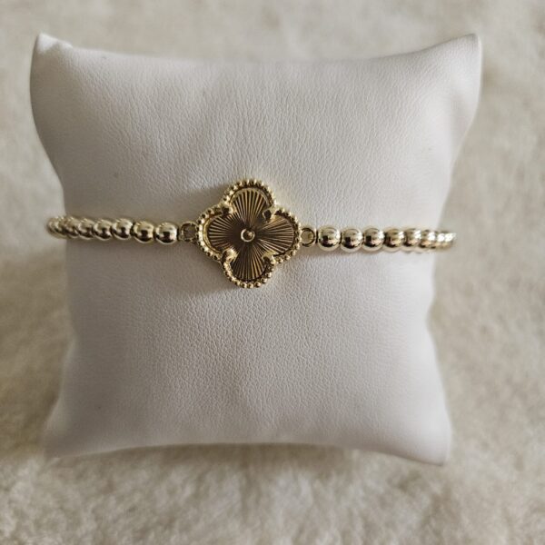 ARMBAND klaver gold   sparkling 4MM 14kt