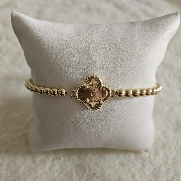 GOLD FILLED 14KT klaver gold armband  LUXURY 4MM