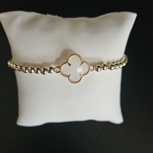 ARMBAND klaver wit sparkling 4MM 14kt