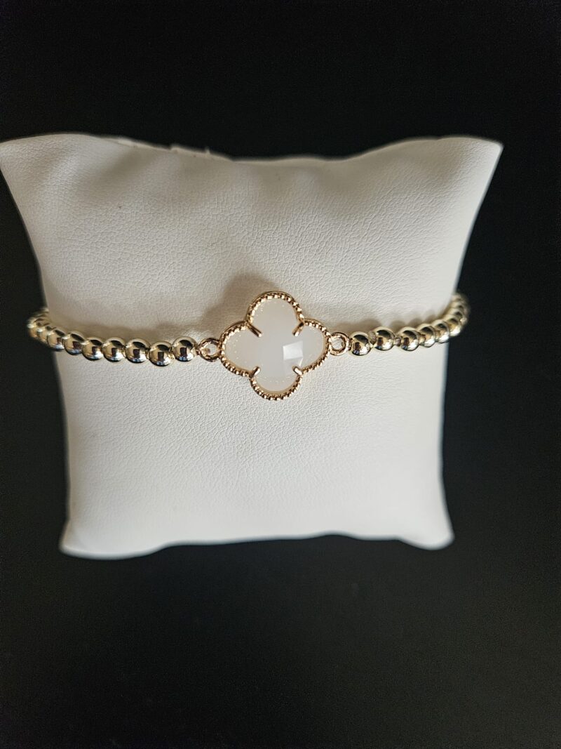 ARMBAND klaver wit sparkling 4MM 14kt
