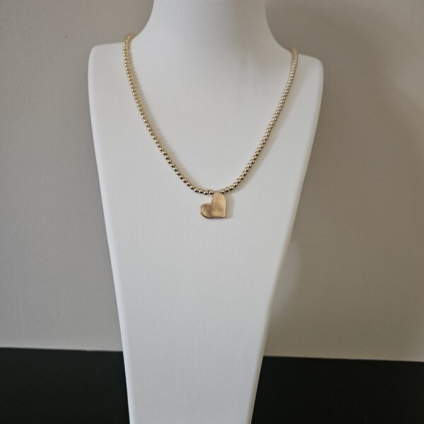 KETTING   3mm met hartje goldfilled14kt