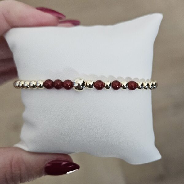 Armband eva  bordeauxrood 4mm  Sparkling 4MM 14kt