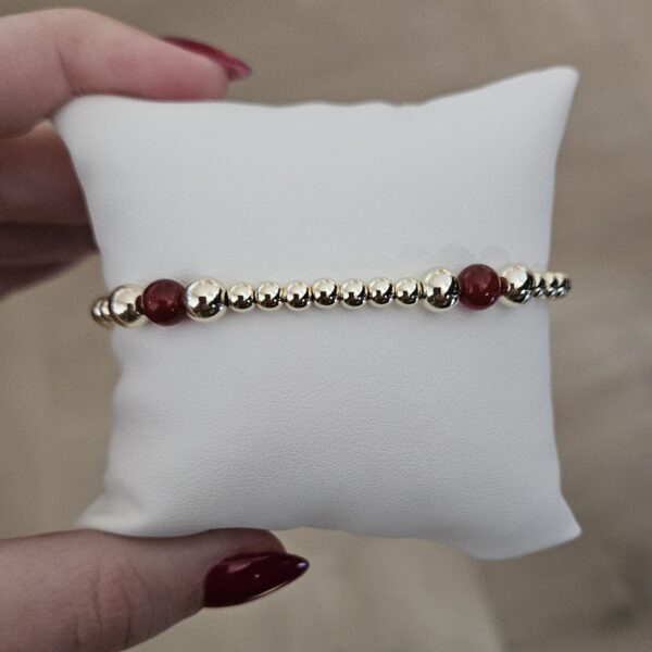 BORDEAUX ARMBAND  sparkling 6/4MM 14kt