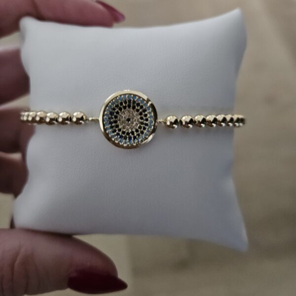 GOLD FILLED 14KT  LUXURY 4MM spil  strass ARMBAND