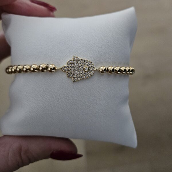 GOLD FILLED 14KT  LUXURY 4MM wit musel strass ARMBAND