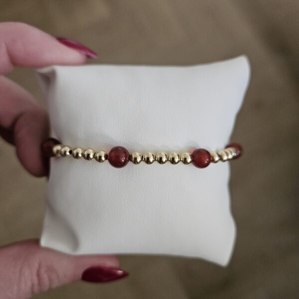 GOLD FILLED 14KT ARMBAND 4mm met agaat 6mm