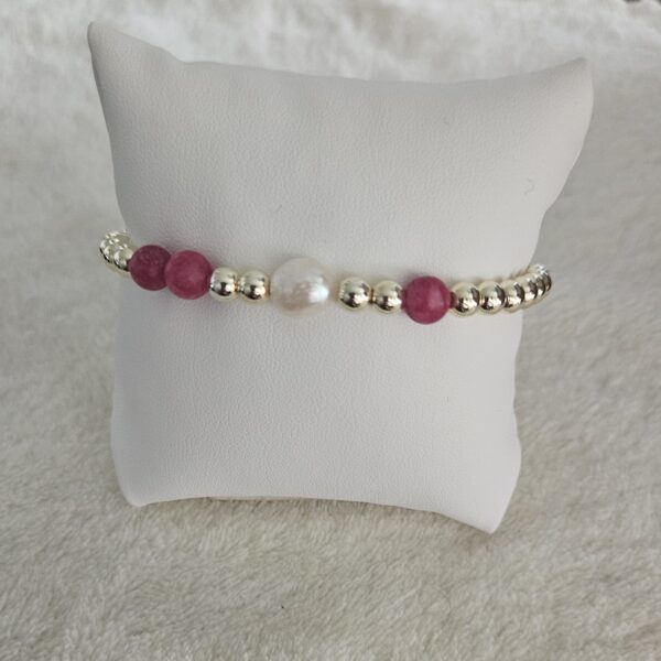 CORALRED ARMBAND 5mm 9mm parel sparkling 14kt