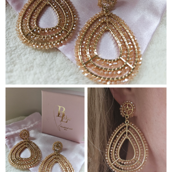 Oorbel druppel vorm nude gold