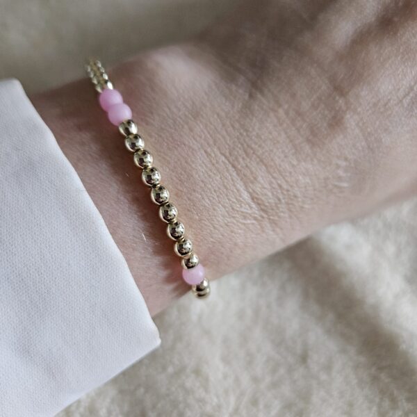 sweet pink  armband  Sparkling 4MM 14kt