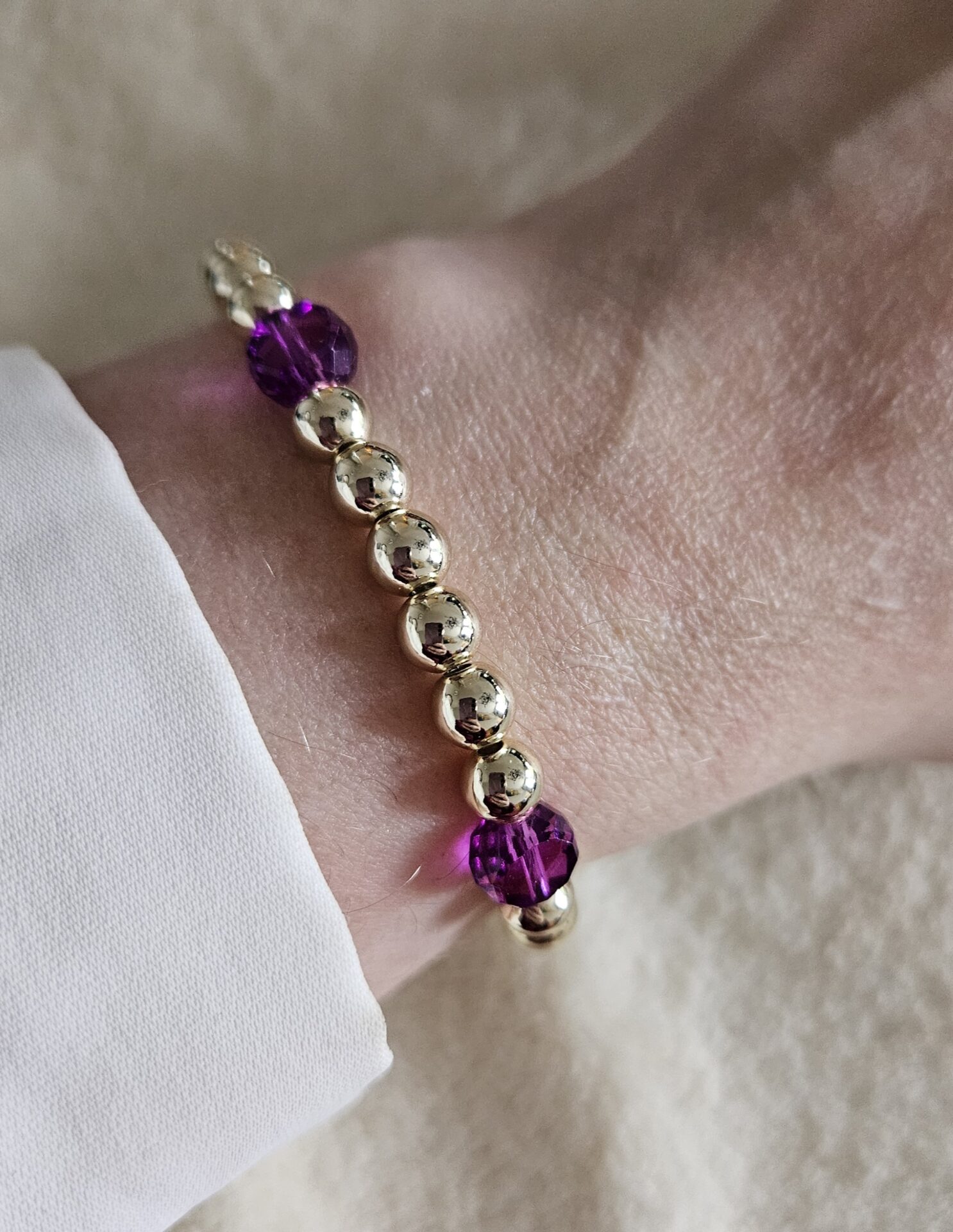 Armband purpel Sparkling 6MM 14kt