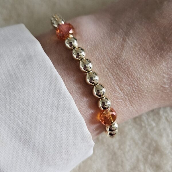 Armband orange flat Sparkling 6MM 14kt