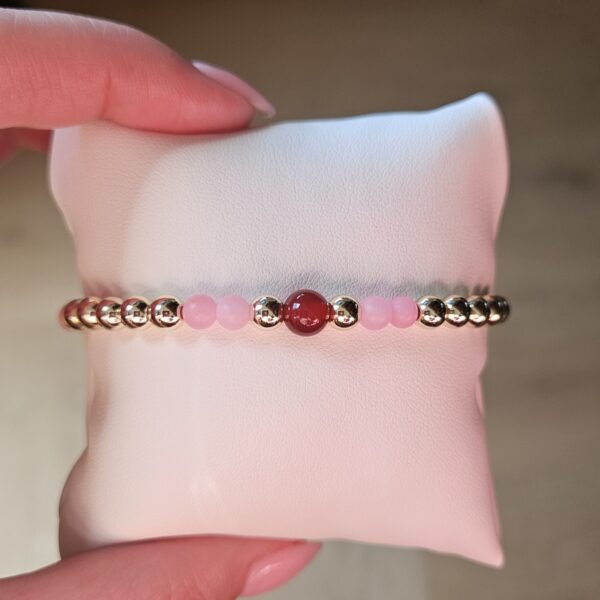 Armband sweet pink /burgundy  Sparkling 6MM 14kt
